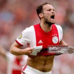 AMSTERDAM, NETHERLANDS - JULY 27: Daley Blind of Ajax celebrates 2-0 during the Dutch Johan Cruijff Schaal  match between Ajax v PSV at the Johan Cruijff Arena on July 27, 2019 in Amsterdam Netherlands (Photo by Laurens Lindhout/Soccrates/Getty Images)